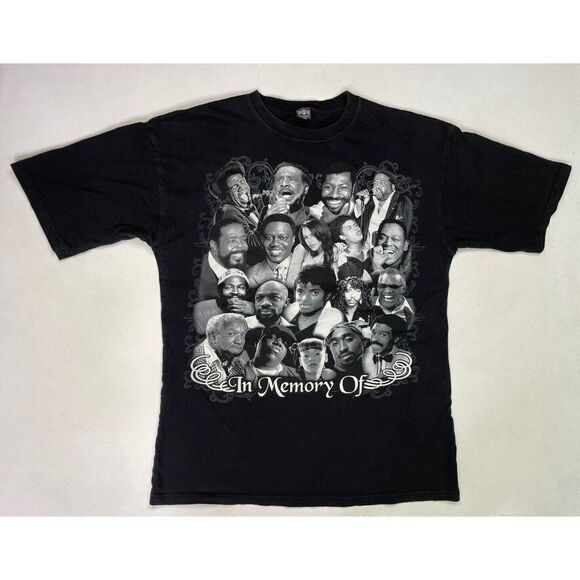 In Memory Of Gone Not Forgotten Graphic T-shirt Men Large Black Rap Music - Picture 1 of 7